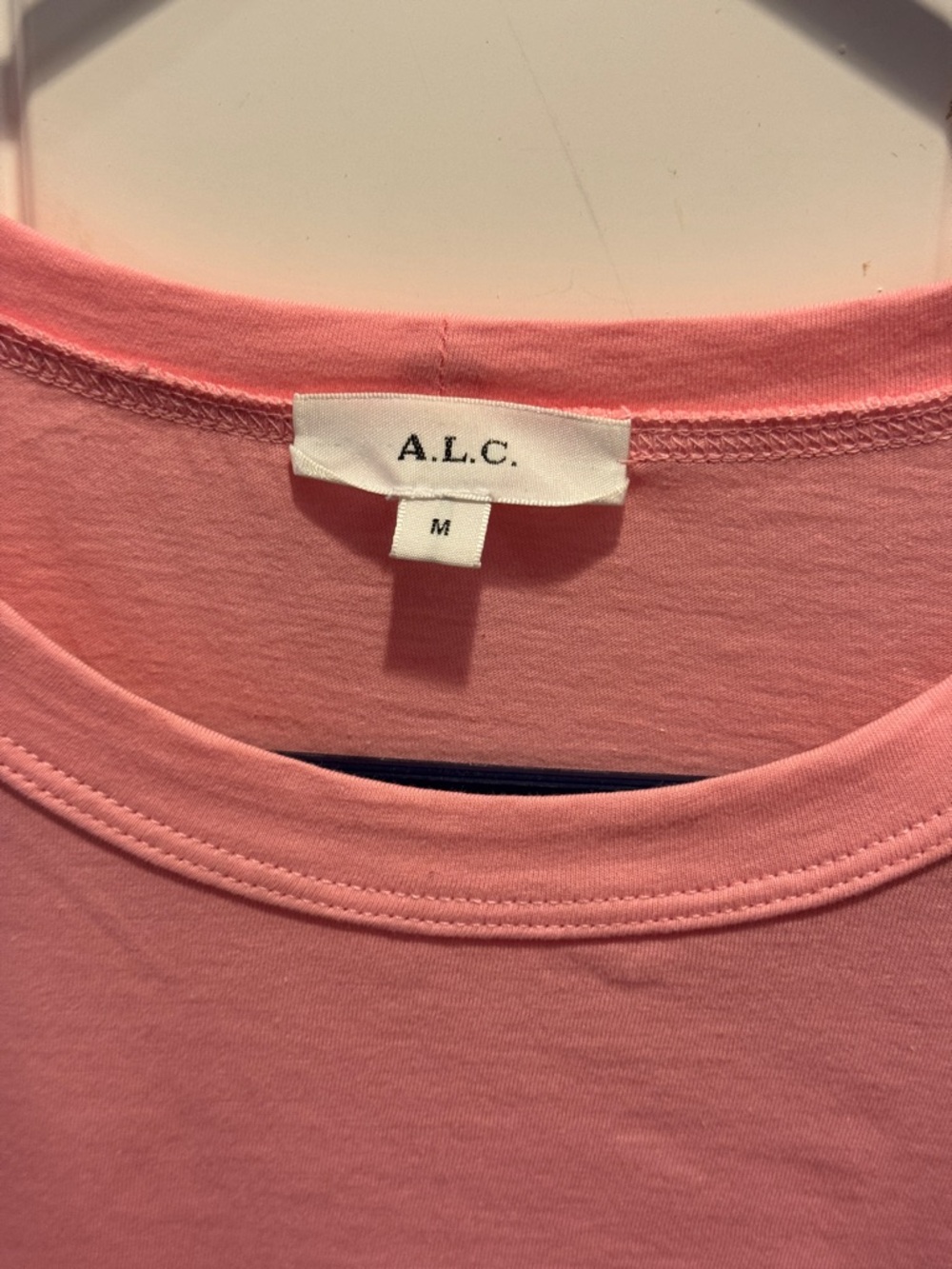 A.L.C. Kati Twisted-Sleeve Tee Puff-Sleeve Crewneck Tee Lychee Retail $135.00 - Picture 5 of 9